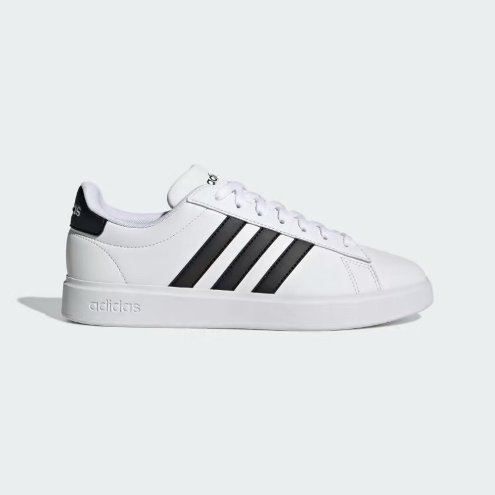 Adidas Men's Grand Court Base Tennis Shoes EE7904 White Black Dark Blue Sz 7.5